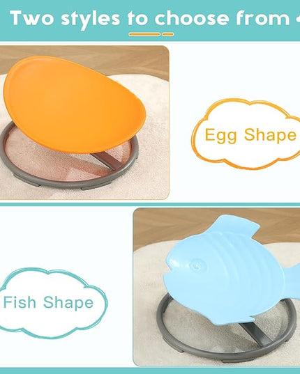 Sensory Spinning Chair for Autism Kids Sit and Spin Chair for Kids ADHD Chair Training Body Coordination Kids Swivel Chair Autism Sensory Products (Orange) - LeafyLoom