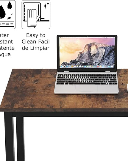sogesfurniture Large Computer Desk - 62.9 inches Modern Simple Style Office Desk Computer Desk Gaming Desk Computer Table Sturdy Writing Workstation for Home Office, Brown - LeafyLoom