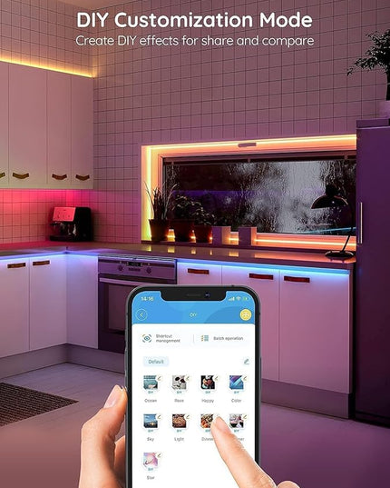 Govee Smart LED Strip Lights for Bedroom, 32.8ft WiFi LED Light Strip Work with Alexa Google Assistant, 16 Million Colors with App Control and Music Sync Lights for Home Decor, 2 Rolls of 16.4ft Govee
