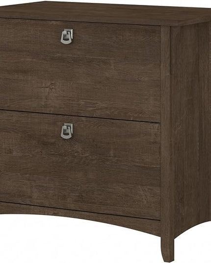 Bush Furniture Salinas 2 Drawer Lateral File Cabinet in Ash Brown - LeafyLoom