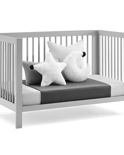 GAP babyGap Charlie 6-in-1 Convertible Crib - Greenguard Gold Certified, Grey - LeafyLoom