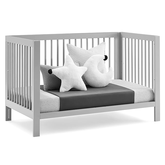 GAP babyGap Charlie 6-in-1 Convertible Crib - Greenguard Gold Certified, Grey - LeafyLoom