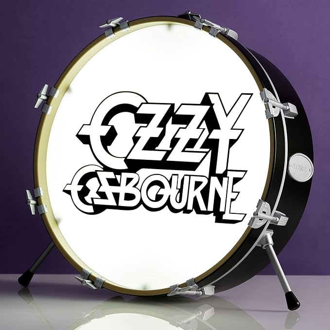 NUMSKULL Ozzy Osbourne Logo 3D Drum Lamp - Desk Lamp for Bedroom, Office, Home, Study, Work - Official Ozzy Osbourne Merchandise - LeafyLoom