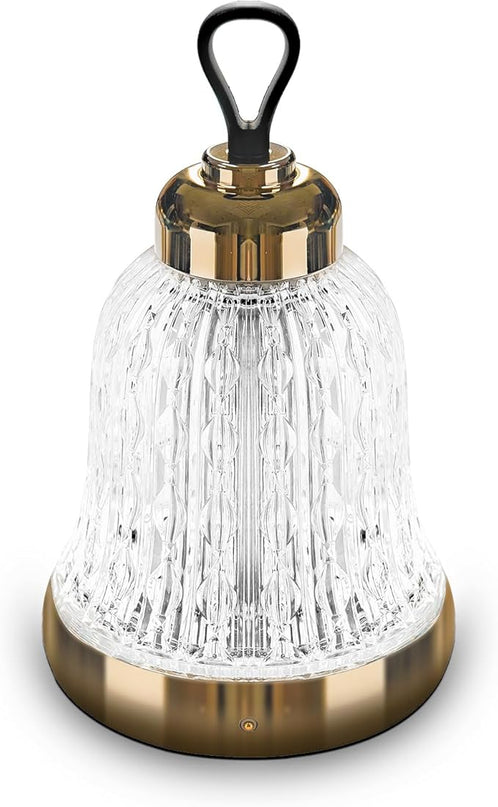 KOSTA Crystal Bell Table Lamp Rechargeable Crystal Lamp Christmas Bell Light for Decor Home Bedroom Kitchen Office Living Room Birthday Gift Lights for Bedroom/Party/Kids Room - LeafyLoom