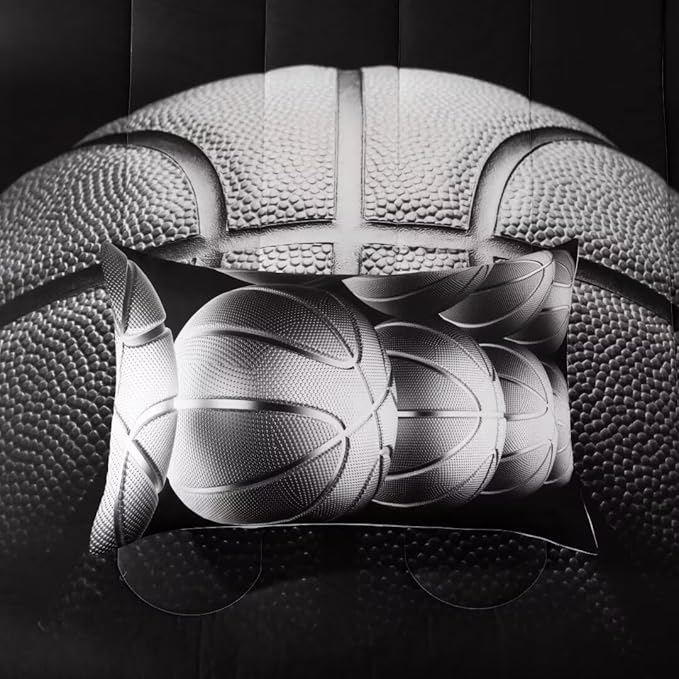 Basketball Comforter Set Twin Size for Boys Kids Teens All Season Sports Theme Basketball Bedding Sets Teenage Bed Bedrooom Set 3 Pieces with Pillowcases, - LeafyLoom