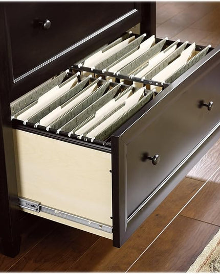 Sauder Edge Water Lateral File, L: 33.31" x W: 23.47" x H: 29.37, Estate Black finish - LeafyLoom