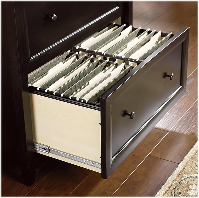 Sauder Edge Water Lateral File, L: 33.31" x W: 23.47" x H: 29.37, Estate Black finish - LeafyLoom
