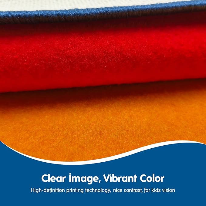 Booooom Jackson Classroom Rug Colorful Seating Classroom Carpet Elementary, Preshool Rug for School, Colorful Class Rug Classroom Area Rug Educational Rug (7'7" x 13', P008-ColorPalette-Plus) - LeafyLoom