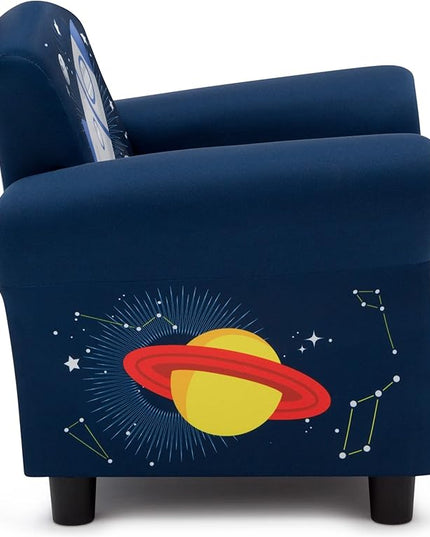 Delta Children Space Adventures Kids Upholstered Chair, Blue - LeafyLoom