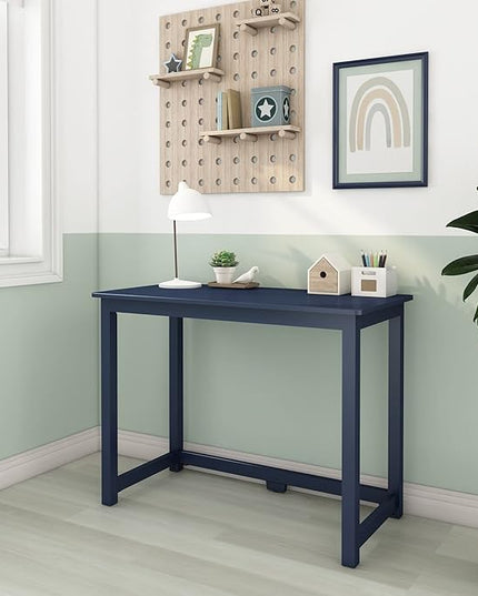 Max & Lily Solid Wood Desk, 40 Inches, Blue - LeafyLoom
