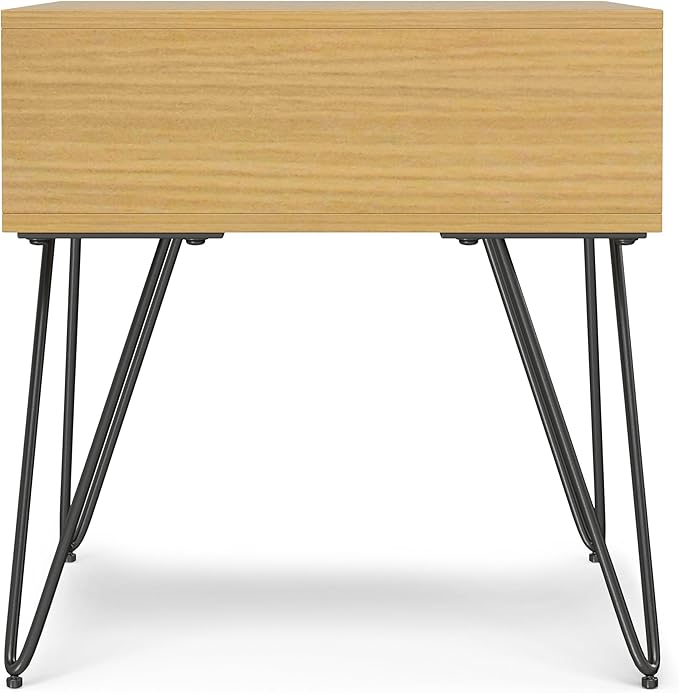 SIMPLIHOME Hunter End Table, 22 inch, Oak Veneer - LeafyLoom