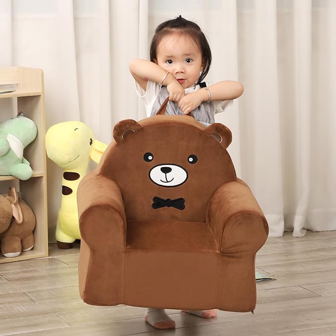 Cuddly Toddler First Chair, Premium Character Chair, Brown Bear, 18 month up to 3 Years - LeafyLoom