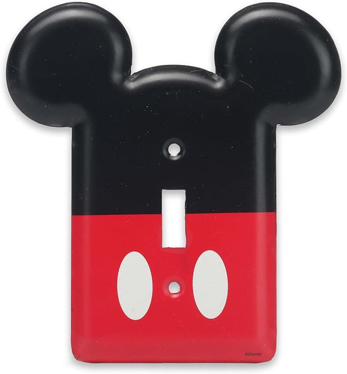 Disney Mickey Mouse Metal Light Switch Plate - Mickey Mouse Switch Plate Decoration for Kids' Bedroom, Play Room or Movie Room - LeafyLoom