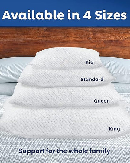 Snuggle-Pedic Shredded Memory Foam Pillow - The Original Cool Pillows for Side, Stomach & Back Sleepers - Sleep Support That Keeps Shape - College Dorm Room Essentials for Girls and Guys - Queen - LeafyLoom