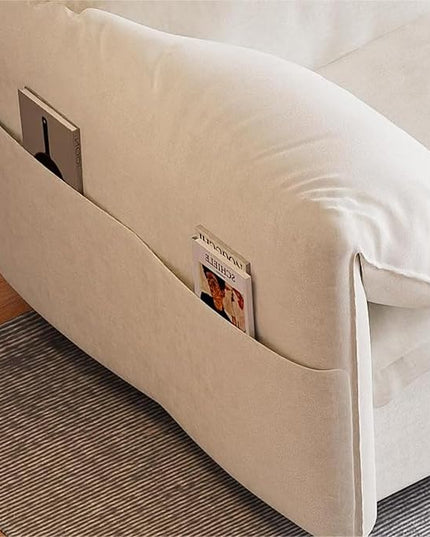 Oversized 3 in 1 Loveseat Sleeper Sofa Bed,Queen Size Love Seats W/Pull Out Couch and Padded Armrests Convertible Spacious Sofabed with Side Storage Pocket for Home Office Apartment Living Room - LeafyLoom