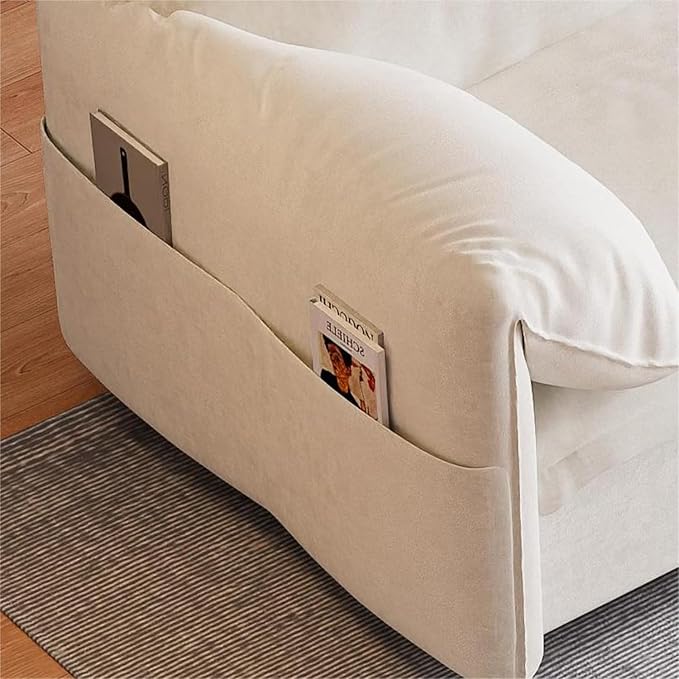 Oversized 3 in 1 Loveseat Sleeper Sofa Bed,Queen Size Love Seats W/Pull Out Couch and Padded Armrests Convertible Spacious Sofabed with Side Storage Pocket for Home Office Apartment Living Room - LeafyLoom