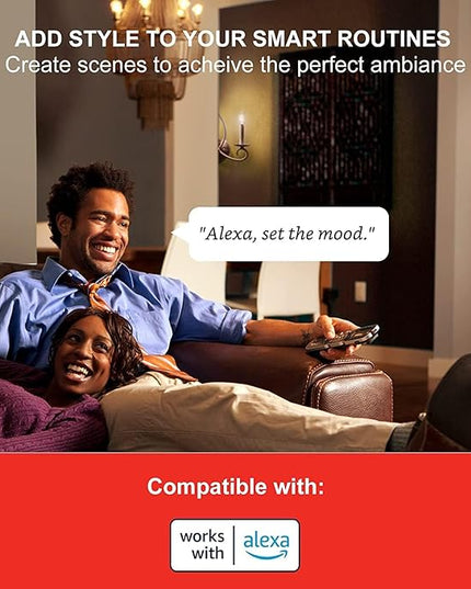 Sengled Smart Light Bulb, E12 Smart Bulb, S1 Auto Pairing with Alexa Devices, Candelabra Light Bulbs, Smart Chandelier Light Bulbs That Work with Alexa, 45W Equivalent, Warm Light Bulbs, 4-Pack Sengled