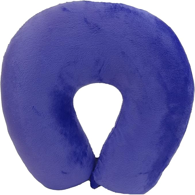 Adult Cozy Soft Microfiber Neck Pillow, Compact, Perfect for Plane or Car Travel, Purple - LeafyLoom