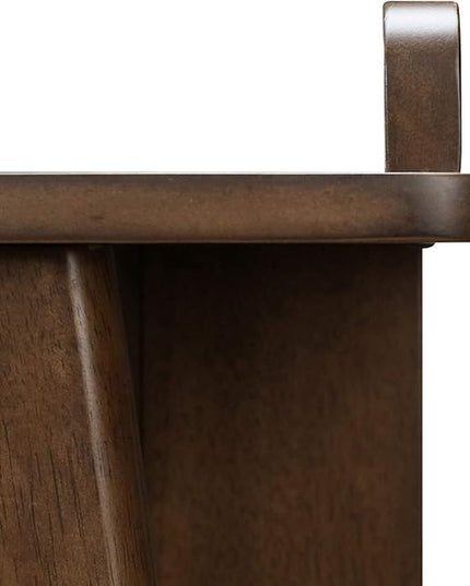 Finch Darren Home Office Drawer Mid Century Accent Desk, 43 Inch Wide Simple Modern Study Table, Walnut Brown - LeafyLoom