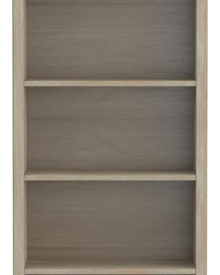 SIMPLIHOME Amherst SOLID WOOD 30 Inch Transitional 5 Shelf Bookcase in Distressed Grey, For the Living Room, Study Room and Office - LeafyLoom