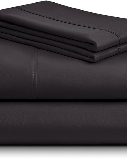 LuxClub Twin XL Sheets - Soft Twin Bed Sheets for-Boys-and-Girls-4 PC Deep Pockets 18" Eco Friendly Wrinkle Free-Kids-Fitted Sheets Machine Washable Hotel Bedding Silky Soft - Black Twin XL - LeafyLoom