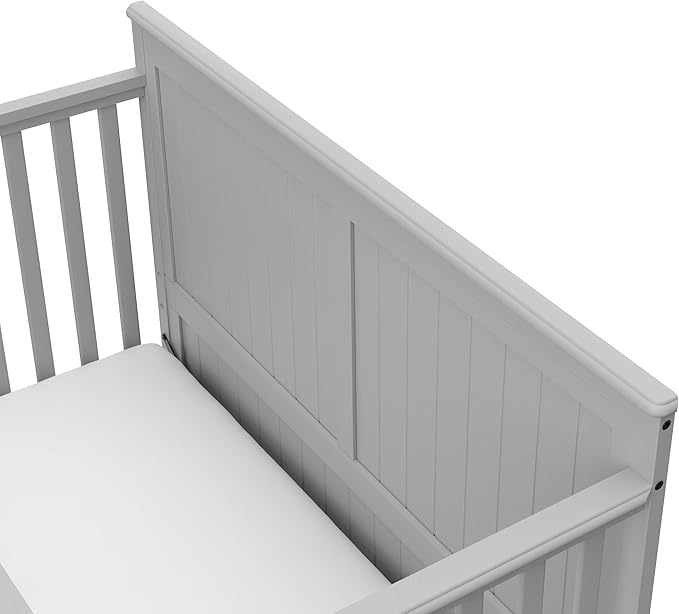Graco Hadley 5-in-1 Convertible Crib with Drawer (Pebble Gray) – GREENGUARD Gold Certified, Crib with Drawer Combo, Full-Size Nursery Storage Drawer, Converts to Toddler Bed, Daybed - LeafyLoom