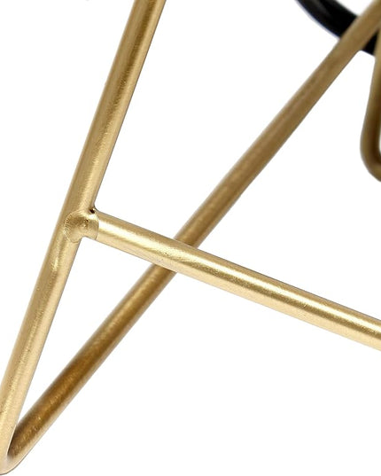 Simple Designs LT2066-GDW 13.5" Down to the Wire Metal Table Lamp with Fabric Shade, Gold with White Shade - LeafyLoom