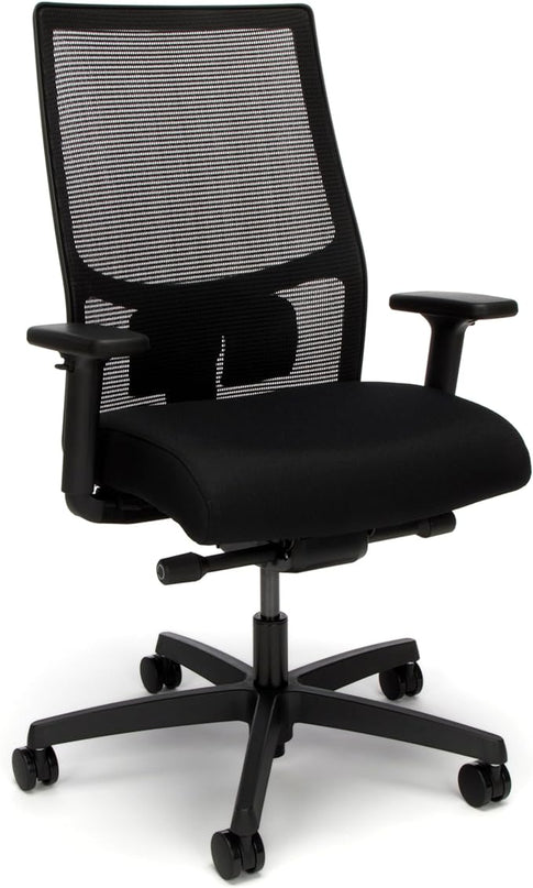 HON Ignition 2.0 Ergonomic Office Chair - Adjustable Tilt, Swivel Wheels, Comfortable for Long Hours - Home Office Desk Chair - LeafyLoom
