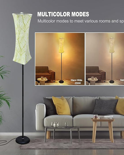 WORLD WIN Floor Lamp for Living Room, Tall Floor Lamp Standing Lamps for Bedrooms, Stepless Dimmable Modern Floor Lamp for Office Kids Room - LeafyLoom