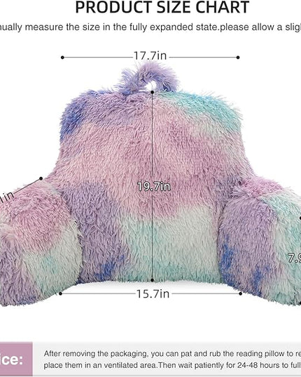 Aimuan Reading Pillow Bed Rest Wedge Large Adult Backrest Pillow with Arms Back Support for Sitting Up in Bed Cushion Incline Rest Sleeping Snoring Pillow, Blue-Purple, Large - LeafyLoom