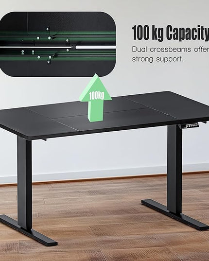 soges 63in Electric Standing Desk Ergonomic Height Adjustable Computer Desk Sit Stand Desk Home Office Desks Standing Desk, Black - LeafyLoom