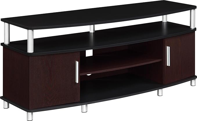 Ameriwood Home Carson TV Stand for TVs up to 50", Cherry/Black - LeafyLoom