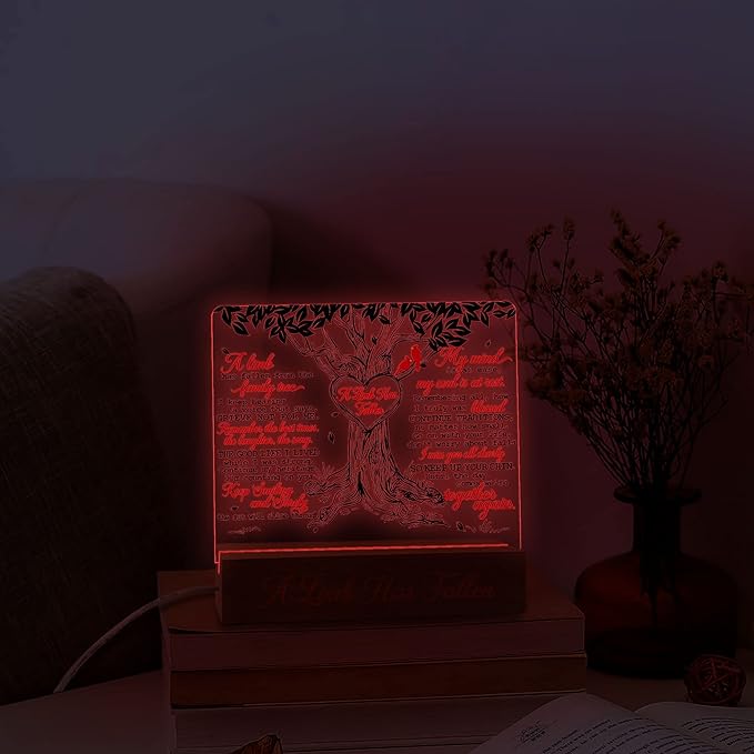 Memorial Gifts for Loss of Mom, Mother, Father, Dad, Husband Loved Ones | in Loving Memory of Loved One Gifts| Sympathy Gifts for Loss | Bereavement Gift Idea | Memory Night Light | Cardinal - LeafyLoom