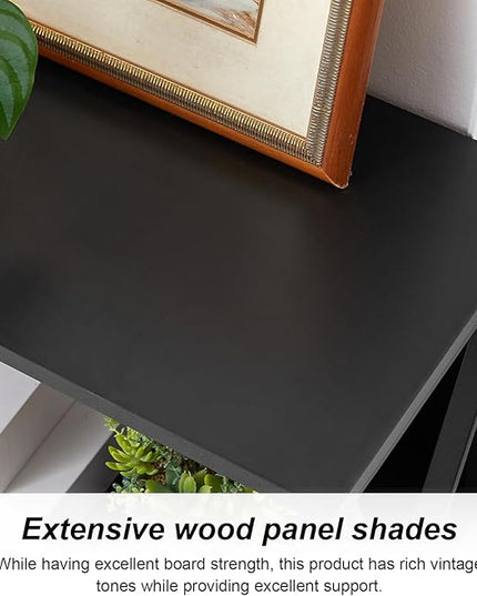 HOMISSUE Bookshelf, 6-Tier Bookshelf, Rustic Wood Metal Bookshelves and Bookcases, Freestanding Open Bookshelf, Industrial Tall Bookcase for Home Office, Living Room and Bedroom, Black - LeafyLoom