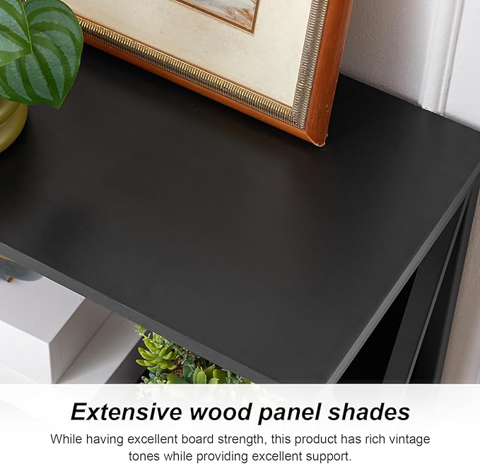 HOMISSUE Bookshelf, 6-Tier Bookshelf, Rustic Wood Metal Bookshelves and Bookcases, Freestanding Open Bookshelf, Industrial Tall Bookcase for Home Office, Living Room and Bedroom, Black - LeafyLoom