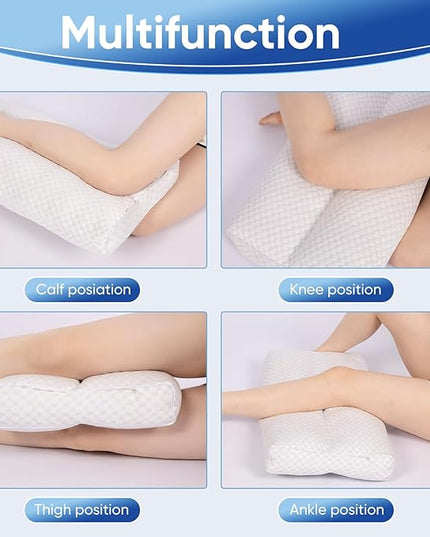 Cooling Knee Pillow for Side Sleeper, 6"Leg Pillow for Side Sleeping, 100% Cooling Fabric Pillow for Between Knees While Sleeping - High Support Alternative for Relieving Leg, Back, and Knee Pain - LeafyLoom