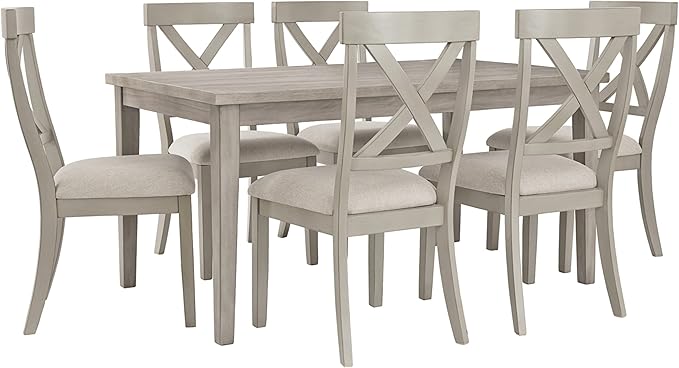 Signature Design by Ashley Parellen Modern Farmhouse Rectangular Dining Room Table, Gray - LeafyLoom