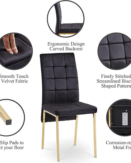 NicBex Haerin-SD-00337-LWJ Dining Chairs, 20.3"x16.1"x36.2", Black - LeafyLoom