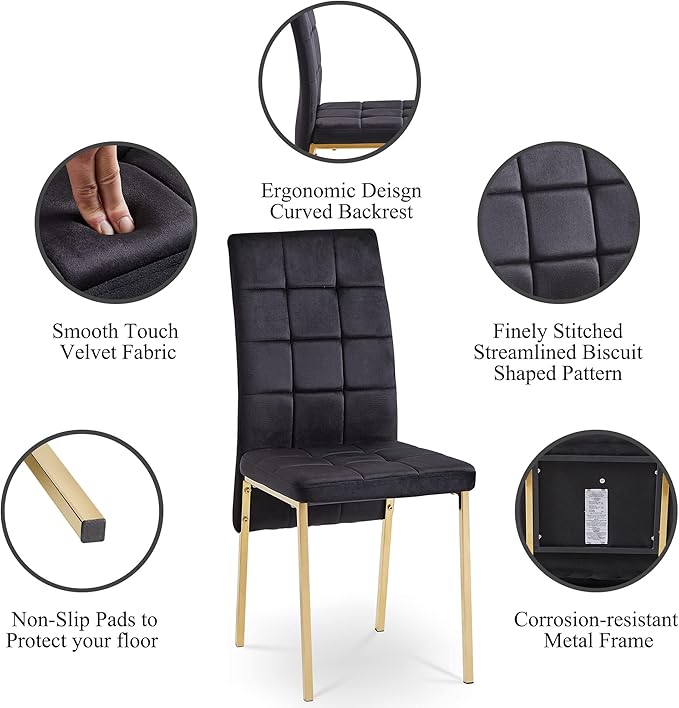 NicBex Haerin-SD-00337-LWJ Dining Chairs, 20.3"x16.1"x36.2", Black - LeafyLoom