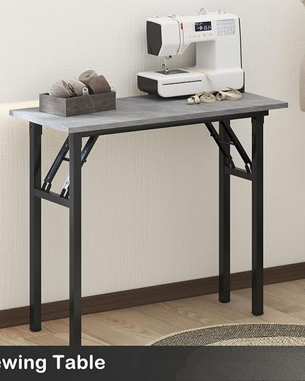 Need Small Desk 31 1/2" No Assembly Foldable Writing Table,Sturdy and Heavy Duty Folding Computer Desks for Small Space/Home Office/Dormitory AC5LB(80 * 40) - LeafyLoom
