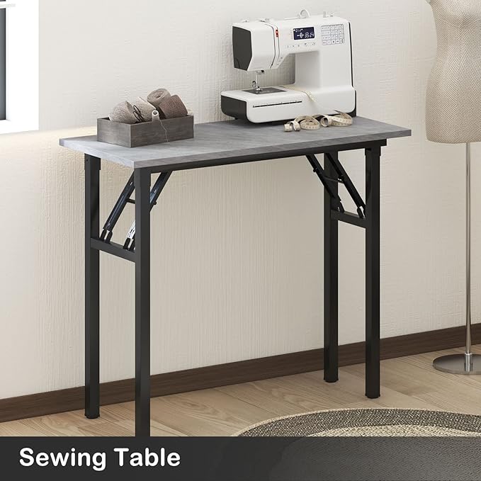 Need Small Desk 31 1/2" No Assembly Foldable Writing Table,Sturdy and Heavy Duty Folding Computer Desks for Small Space/Home Office/Dormitory AC5LB(80 * 40) - LeafyLoom
