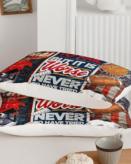 Axolotl Sports Comforter Set Full Size,Sports Theme Comforter Set Football Baseball Bedding Set,Sports Bedding Set 3D Soccer Comforter Set Basketball Bedding for Kids Boys Teens,1 Quilt 2 Pillowcases - LeafyLoom