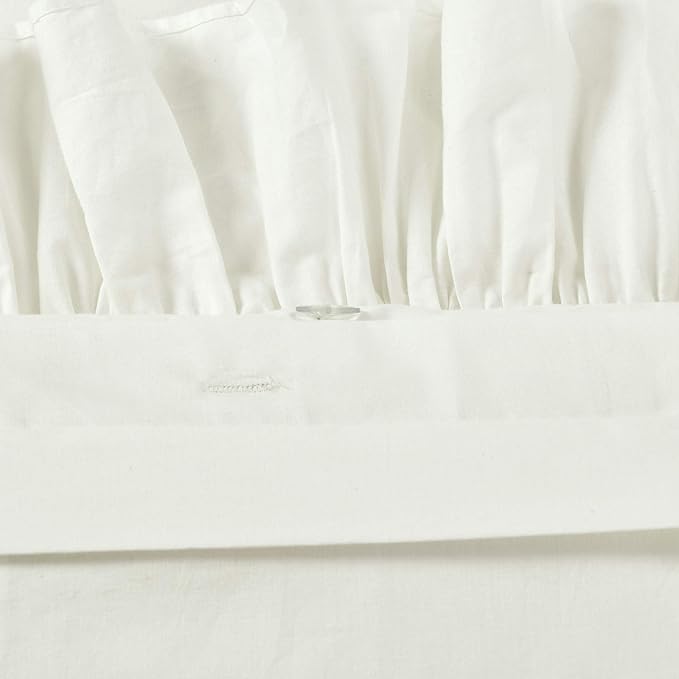 Lush Decor Reyna Ruffle 100% Cotton Duvet Cover Set - 3 Piece Cozy Ruffled Bedding Set - Timeless Elegance and Comfort - California King, White - LeafyLoom