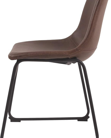 Signature Design by Ashley Mid Century Centiar 18.75" Dining Bucket Chair, 2 Count, Black and Brown - LeafyLoom