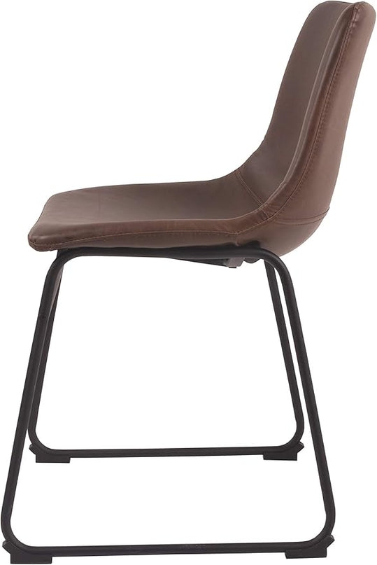 Signature Design by Ashley Mid Century Centiar 18.75" Dining Bucket Chair, 2 Count, Black and Brown - LeafyLoom
