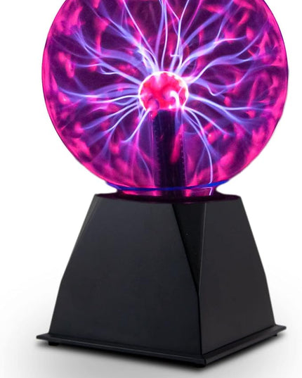 Interactive 6" Plasma Ball - Purple with Black Base, Mesmerizing Lightning Show, Sensitive to Touch & Responsive to Sound, Novelty Lamp, Magic Plasma Lamp for Gift - LeafyLoom