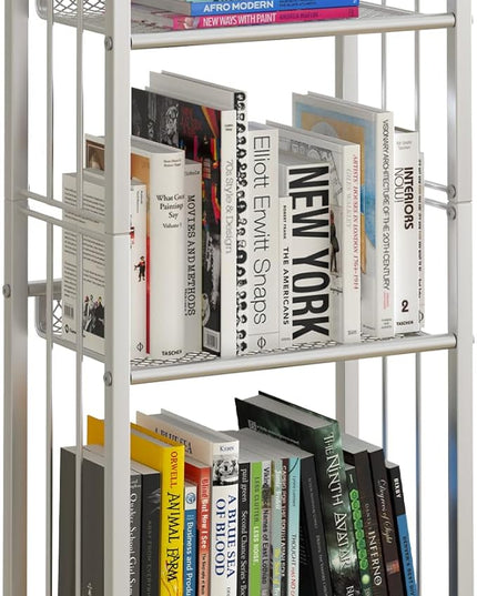 Bookshelf Storage Shelf Small Bookcase Freestanding Storage Stand for Living Room, Bedroom, Kitchen Rust Resistance, Easy Assembly Free Combination Multi-Functional Organizer (3 Tiers, White) - LeafyLoom