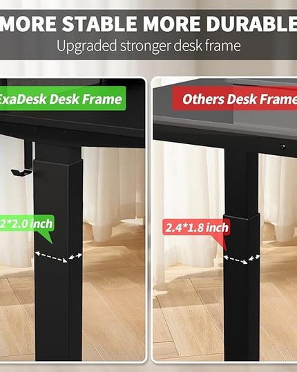 48 * 30 Inches Electric Standing Widened Desk Adjustable Height with 4 Drawers, Double Storage Shelves Stand Up Desk, Home Office Workstation Sit Stand up Desk (Classical Black) - LeafyLoom