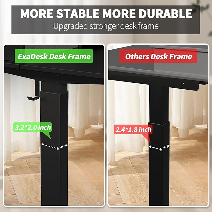 48 * 30 Inches Electric Standing Widened Desk Adjustable Height with 4 Drawers, Double Storage Shelves Stand Up Desk, Home Office Workstation Sit Stand up Desk (Classical Black) - LeafyLoom