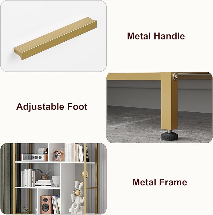 71.2 Inch Tall Bookshelf, Bookcase with door and 3 Drawers, Floor Standing Display Storage Shelves for Home Office, Living Room - LeafyLoom